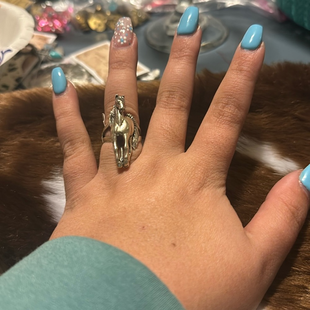 Horse sterling silver ring